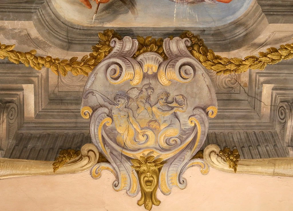 Palazzo Tolomei - Biffi, trionfo di Apollo e il sole, dettaglio